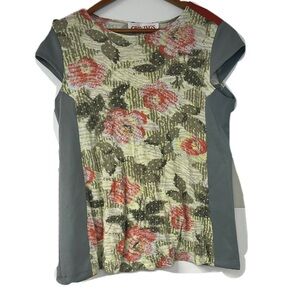 Cravings maternity woman’s short sleeve floral gray size small top